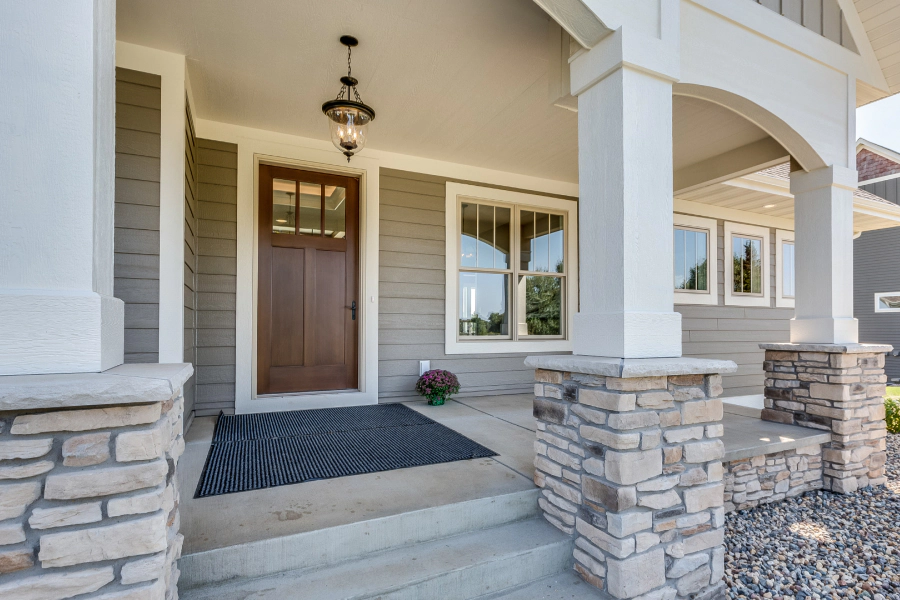 newly painted exterior porch and pillars